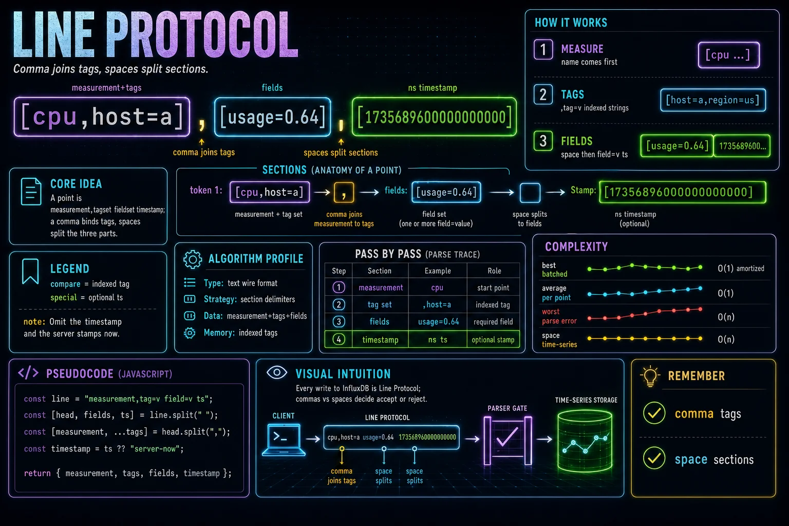 Line Protocol infographic showing the concept, key steps, and tradeoffs.