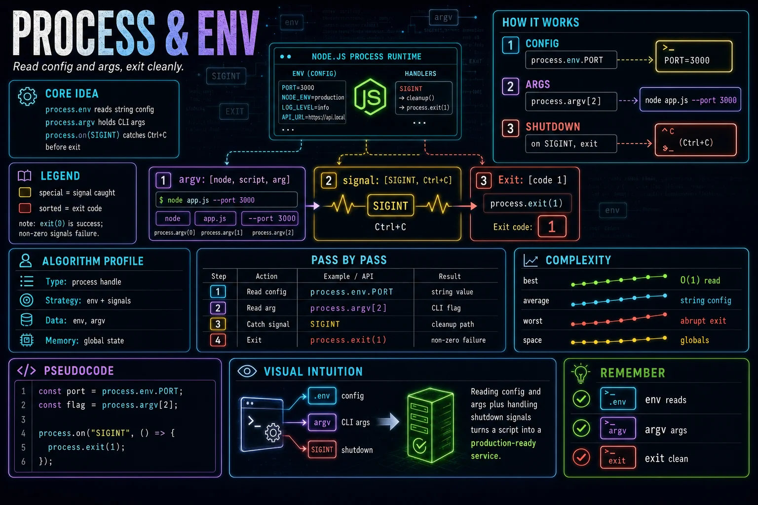 process & env infographic showing the concept, key steps, and tradeoffs.